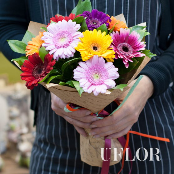 Букет из 9 минигербер